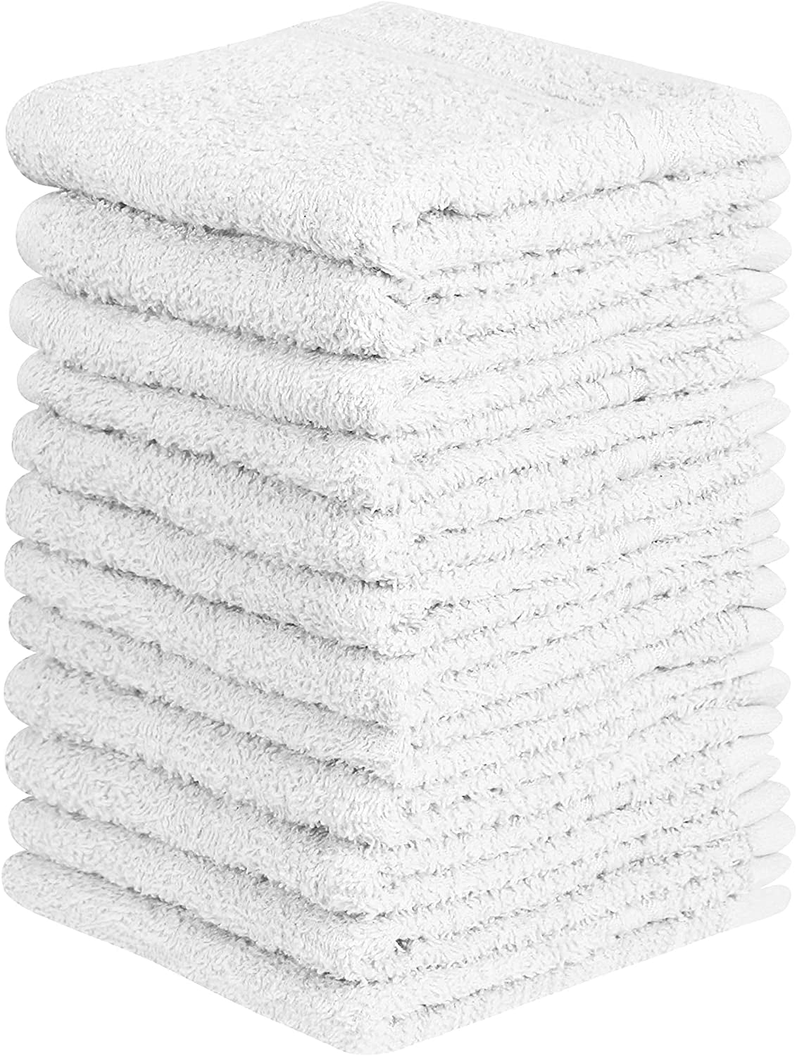 Beauty Threadz Cotton Washcloths, White(12 Pack)