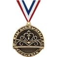 thumbnail image 1 of Beauty Tiara Medals, 2" Gold Diecast Beauty Tiara Medal Award 5 Pack, 1 of 2