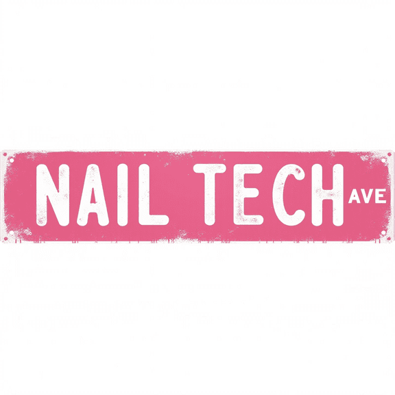 Beauty Tin Sign 16x4 Inch Nail Tech Design - Ideal for Salon, Home Studio, Outdoor Beauty Decor