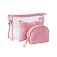 thumbnail image 1 of Beauty Toiletry Bags Cosmetics Storage Outdoor Activities Pink 25.5x15.5x6cm Tight Protection 3Pack, 1 of 4