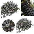 thumbnail image 1 of Beauty Tools 500PCS Hair Beads Silicone Lined Nano Rings Micro Links Beads For Hair Extensions Dark Brown, 1 of 7