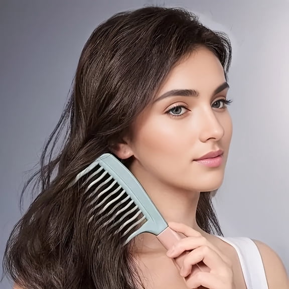 Beauty Tools for Hair Care | Detangling Double- Tooth Comb with Scalp Massage Handle for Curl Styling and Frizz Control for All Hair Types