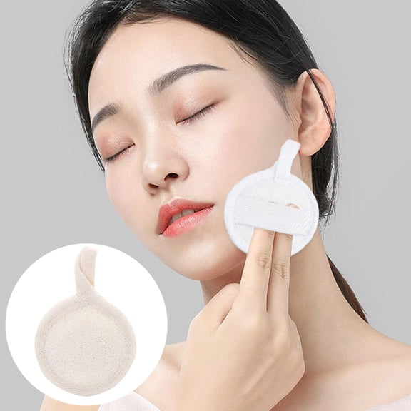 Beauty Tools Exfoliating Facial Loofah Pad Scrubber for Gentle Cleansing and Natural Massage,2.56inch,Beige