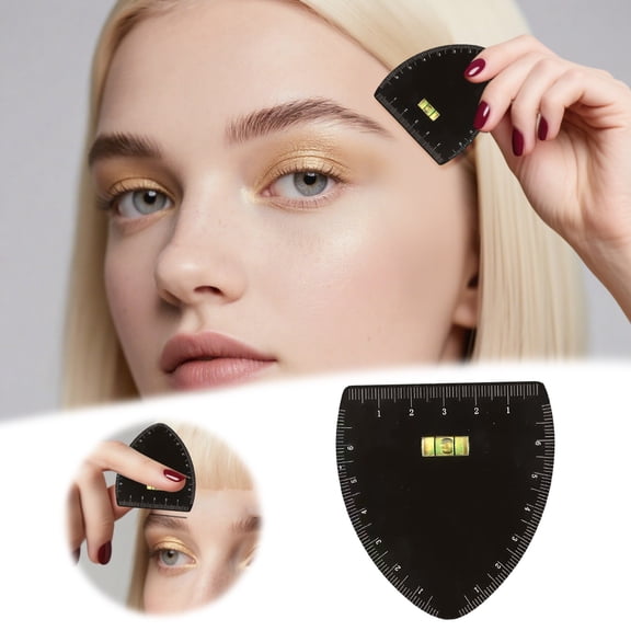 Beauty Tools Eyebrow Mapping Kit for Precise Shaping and Reusable Stencils with Alloy Drawing for Beginners,3.26×2.4inch,Yellow