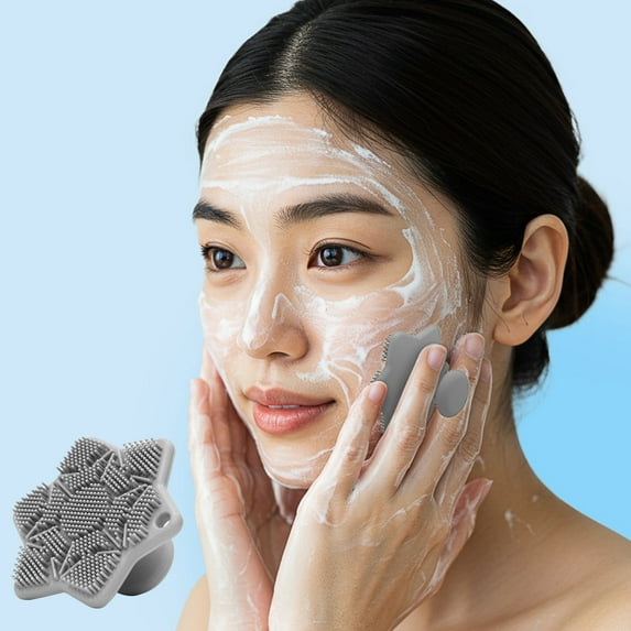 Beauty Tools Facial Exfoliator Deep Pore Cleanser Face Scrubber For All Skin Types Gentle Exfoliating Brush Efficient Sudsing Quick Cleaning Versatile Storage