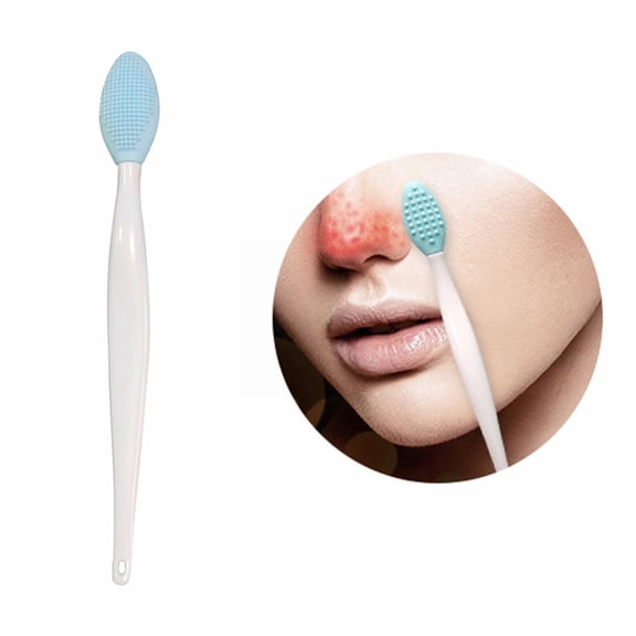 Double Silicone Nose Lip Brush for Deep Cleansing Blackhead Removal and Gentle Massage Beauty Tool