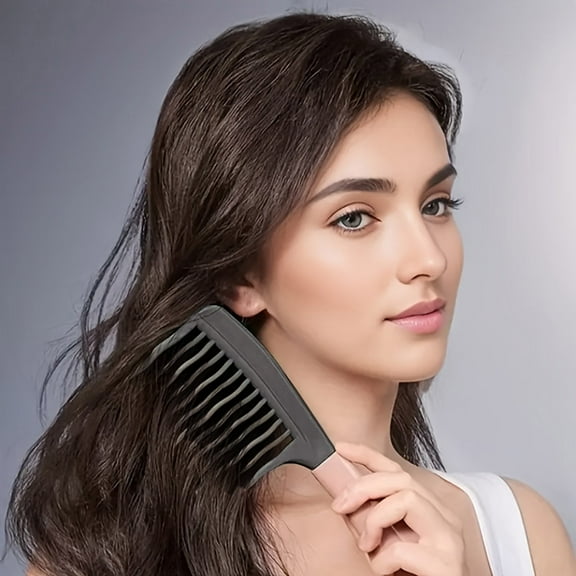 Beauty Tools for Hair Care | Detangling Double- Tooth Comb with Scalp Massage Handle for Curl Styling and Frizz Control for All Hair Types