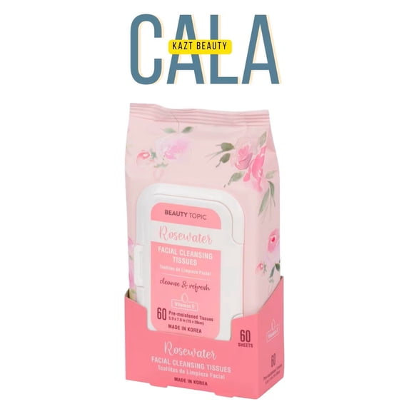 Beauty Topic Rosewater Facial Cleansing Tissues, Pre-Moistened, 60 Sheets