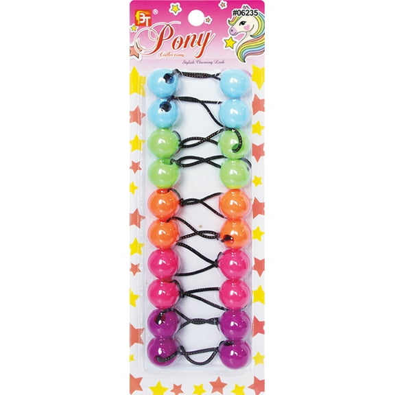 Beauty Town Kids Ponytail Holders With Beads - Assorted Colors