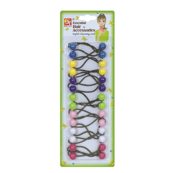 Beauty Town Kids Ponytail Holders With Beads - Assorted Colors