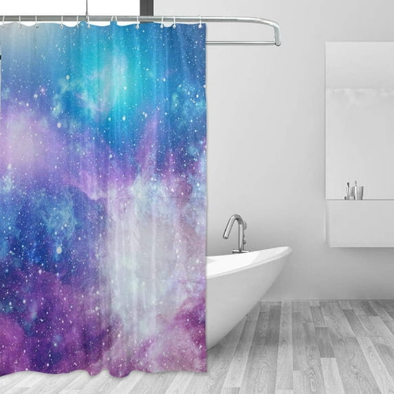 Beauty of Universe Bath Shower Curtain Liners - 60x72in - 100% Polyester - Waterproof Bath Curtain with C-Shaped Hooks for Bathroom Decoration 1 Panel