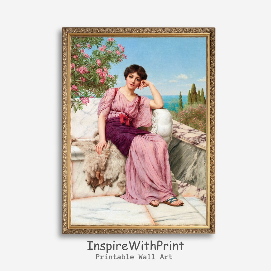 Beauty Woman Portrait Wall Art Print, Garden, Vintage Moody Artful ...