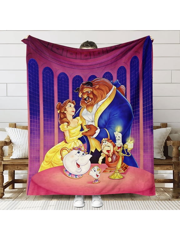 Beauty and Beast Anti Pilling Flannel Blanket Gifts for Fans Lover Girls Boys Women Present Hoodie Him Bed 60"x80"