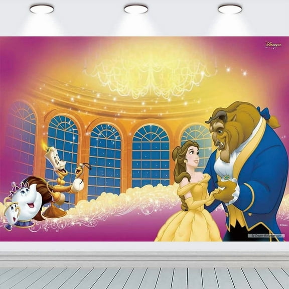 Beauty and Beast Backdrop Banner Party Supplies Poster Movie Theme Background for Photography Birthday Decorations