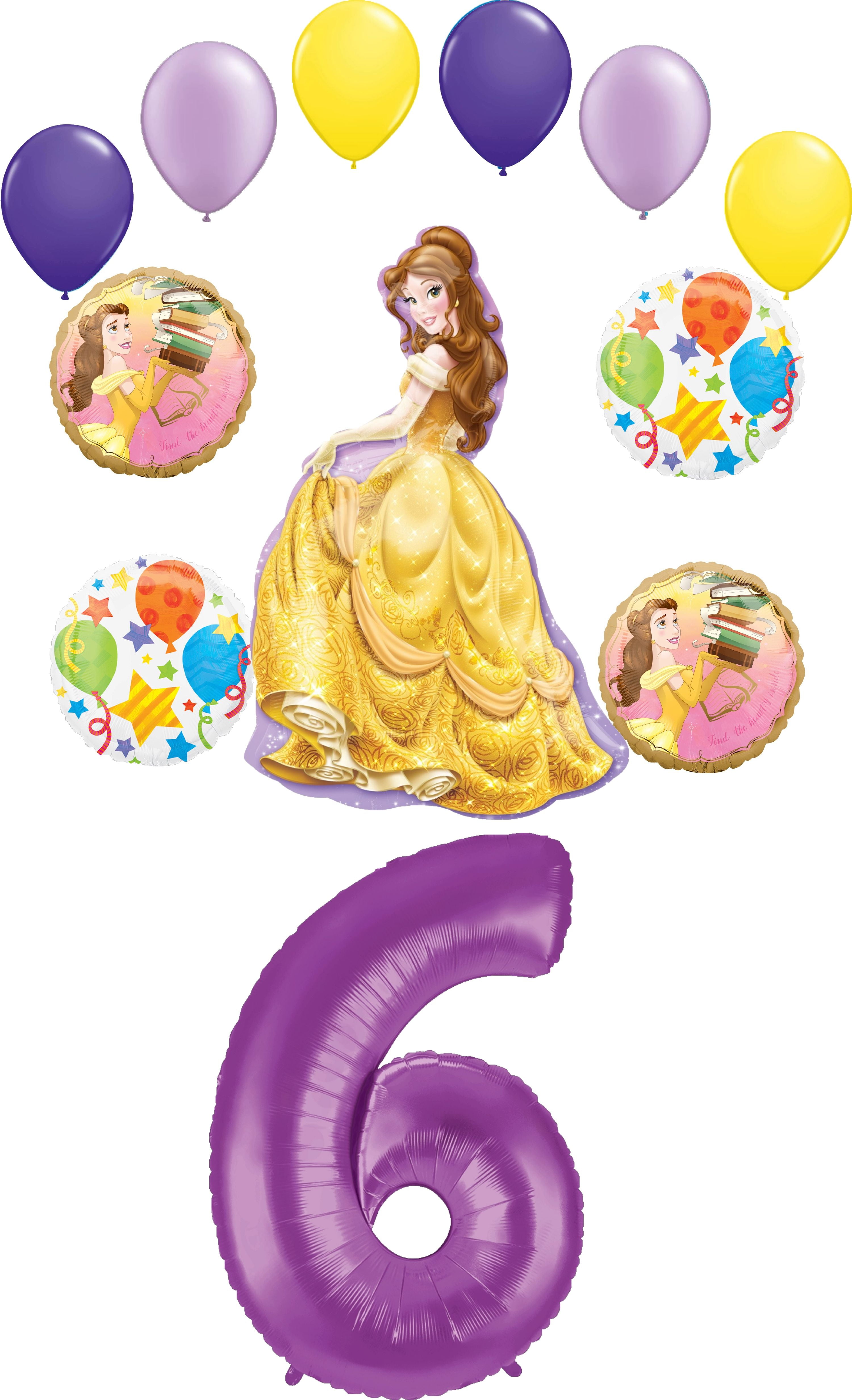 Beauty and The Beast Party Supplies Princess Belle 6th Birthday Balloon Bouquet Decorations