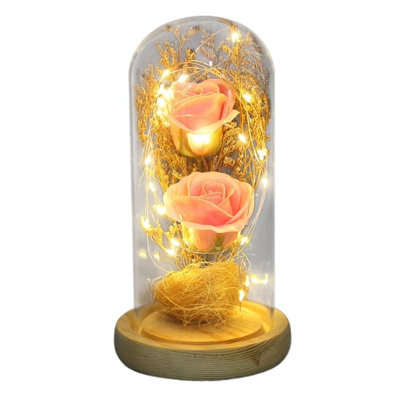 Beauty and The Rose, Flower with LED Light &Red Roses. Birthday
