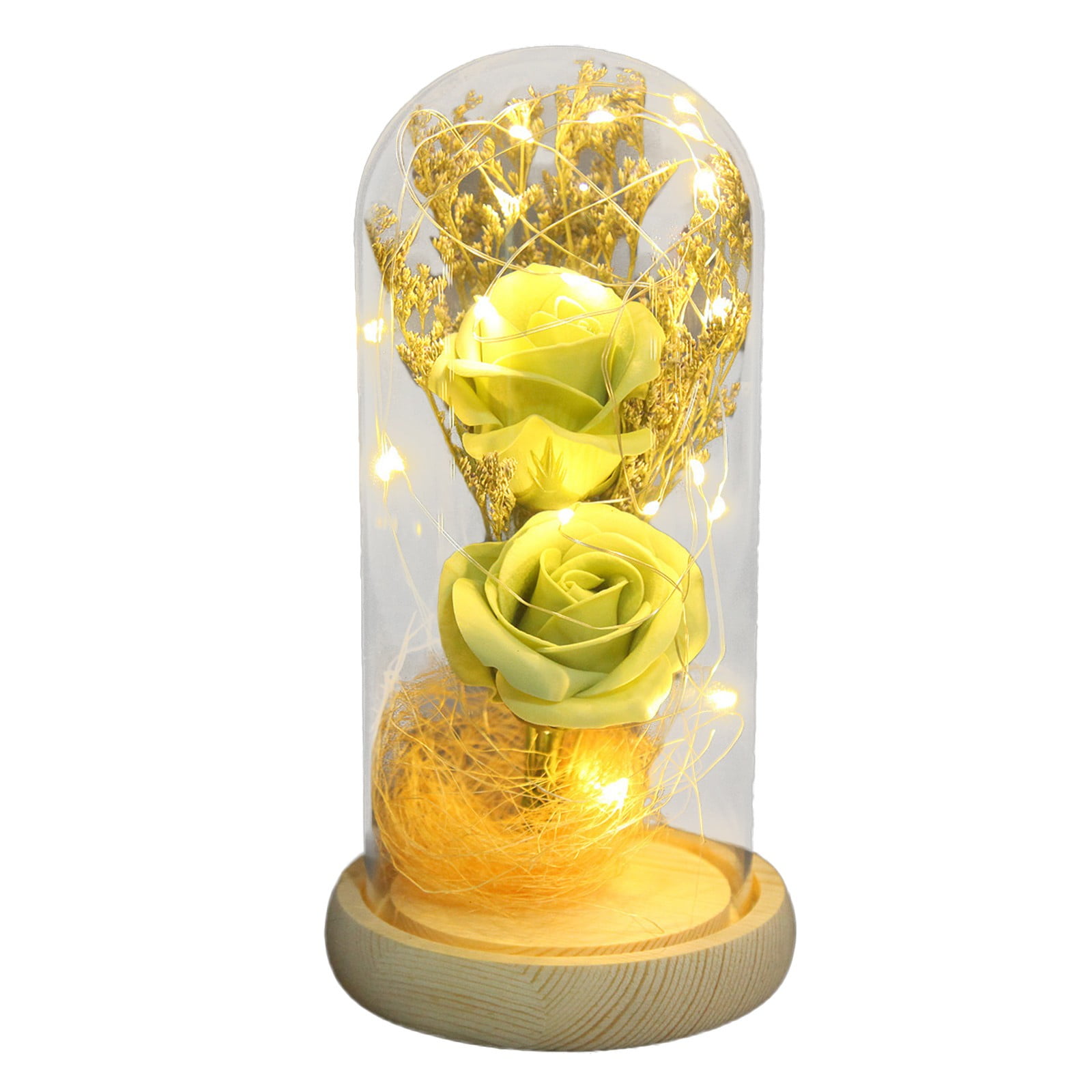 Beauty and The Rose, Flower with LED Light &Red Roses. Birthday ...