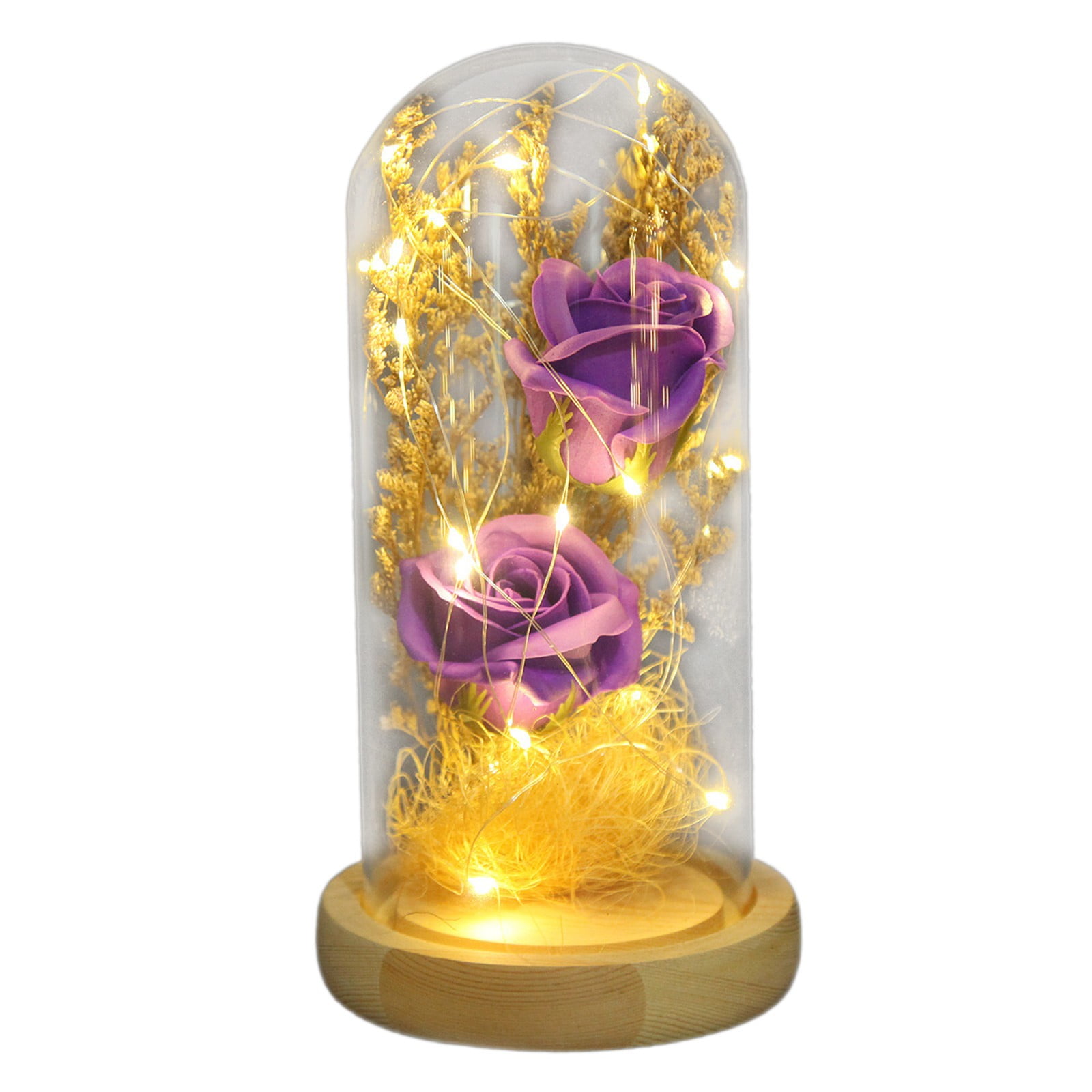 Beauty and The Rose, Flower with LED Light &Red Roses. Birthday ...