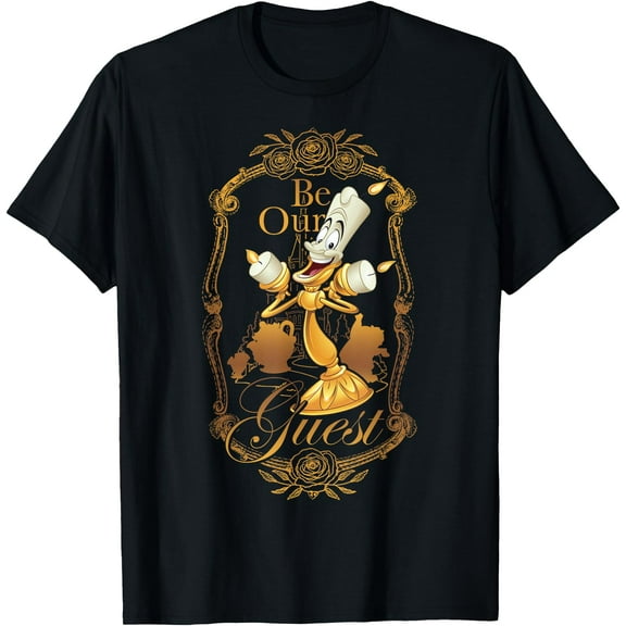 Beauty and the Beast Be Our Guest Lumiere Poster DTG Print Unisex T-Shirt