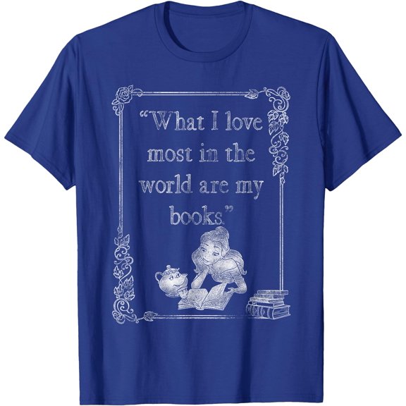 Beauty and the Beast Belle Books I Love Most Quote DTG Print Unisex T-Shirt