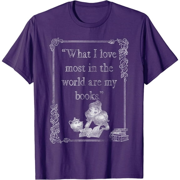 Beauty and the Beast Belle Books I Love Most Quote DTG Print Unisex T-Shirt