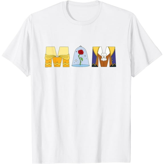Beauty and the Beast Belle Mother’s Day Birthday Mom DTG Print Unisex T-Shirt,White Color,Size M