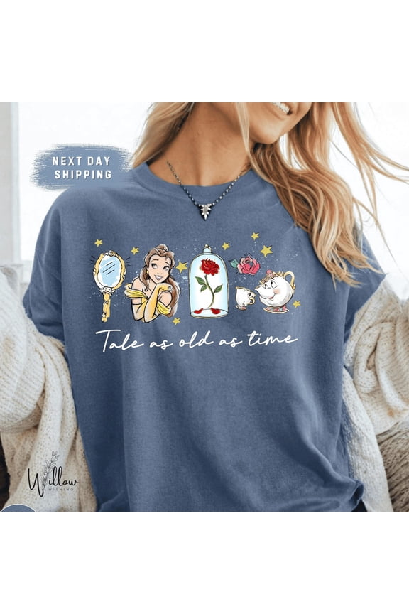Beauty and the Beast Belle Shirt Fairytale Castle Magic Belle Rose Chip Mrs Potts Aestheti