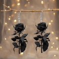 thumbnail image 1 of Beauty and the Beast Black Rose Earrings Victorian Style Jewelry for Valentine's Day Gift, 1 of 4