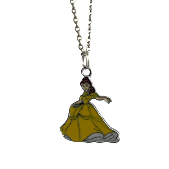 Belle Princess Necklace Beauty and the Beast Pendant in Small Velvet Bag