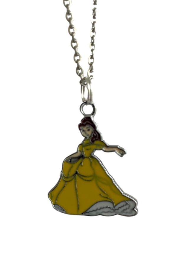Belle Princess Necklace Beauty and the Beast Pendant in Small Velvet Bag