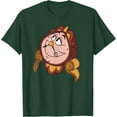 thumbnail image 1 of Beauty and the Beast Cogsworth Big Face DTG Print Unisex T-Shirt,Forest Green Color,Size 3XL, 1 of 5