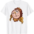 thumbnail image 1 of Beauty and the Beast Cogsworth Big Face DTG Print Unisex T-Shirt,White Color,Size 2XL, 1 of 5
