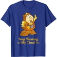 thumbnail image 1 of Beauty and the Beast Cogsworth Stop Wasting My Time DTG Print Unisex T-Shirt,Royal Blue Color,Size 3XL, 1 of 5