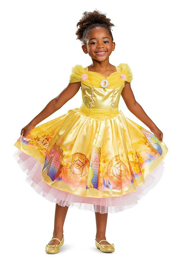 Disney Belle Beauty and the Beast Deluxe Child Dress Girls Costume Small 4-6