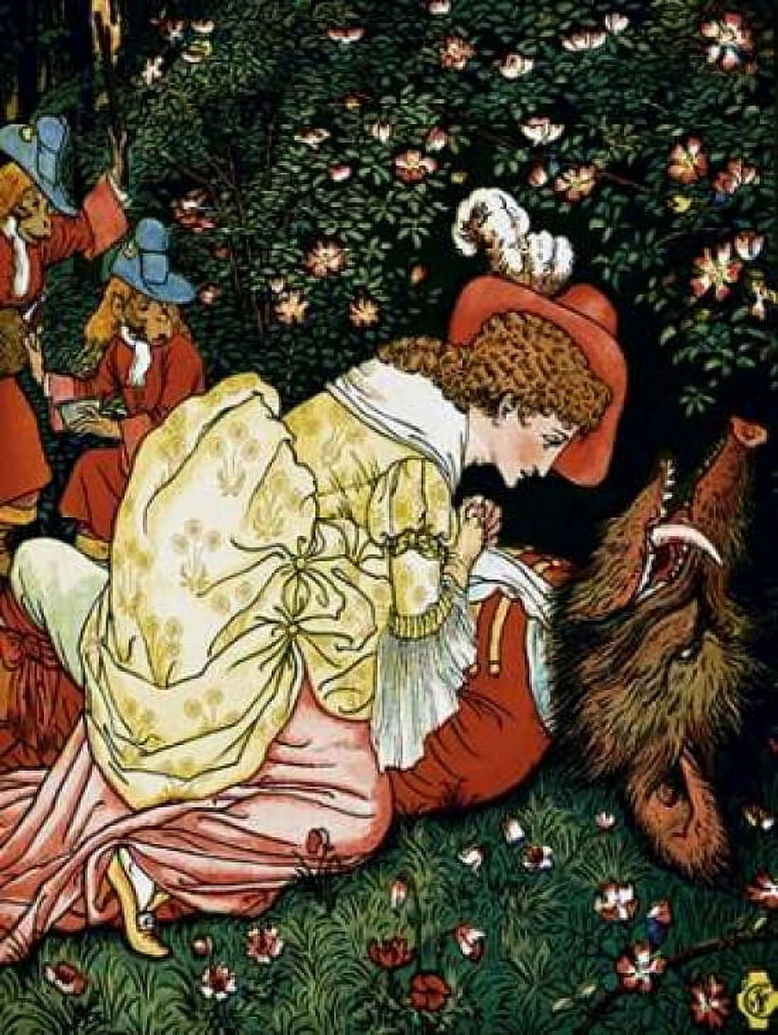 Beauty and the Beast - In the Woods Canvas Art - Walter Crane (18 x 24)