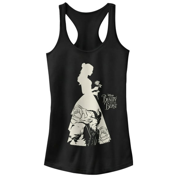 Beauty and the Beast Juniors' Dress Silhouette Racerback Tank Top