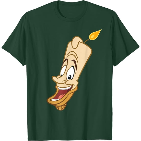 Beauty and the Beast Lumiere Big Face DTG Print Unisex T-Shirt,Forest Green Color,Size 3XL