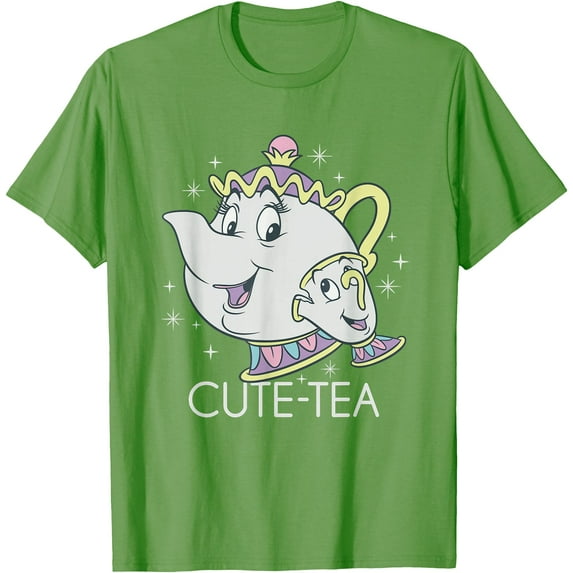 Beauty and the Beast Mrs. Potts and Chip Mother's Day DTG Print Unisex T-Shirt,Lime Color,Size M