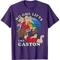 thumbnail image 1 of Beauty and the Beast Retro No One Lifts Like Gaston DTG Print Unisex T-Shirt,Purple Color,Size 5XL, 1 of 5