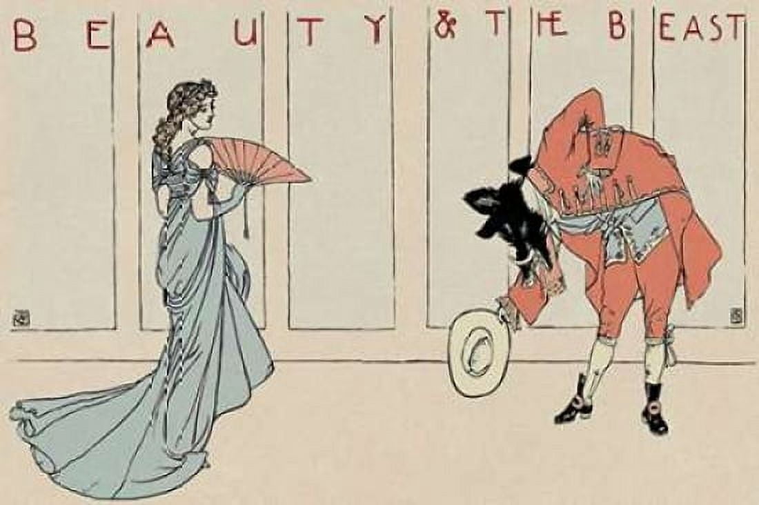 Beauty and the Beast - The Bow Canvas Art - Walter Crane (12 x 18)