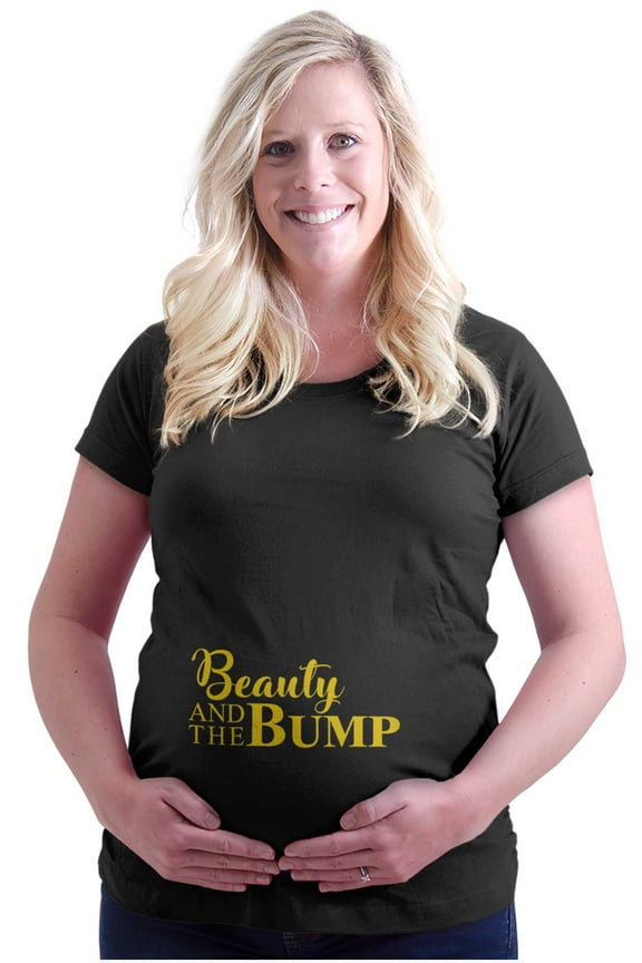 Beauty and the Bump Expecting Women's Maternity T Shirt Tee Brisco Brands L