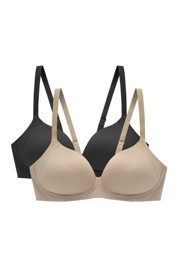 Beauty by Bali Wirefree T-Shirt Bra, 2-Pack