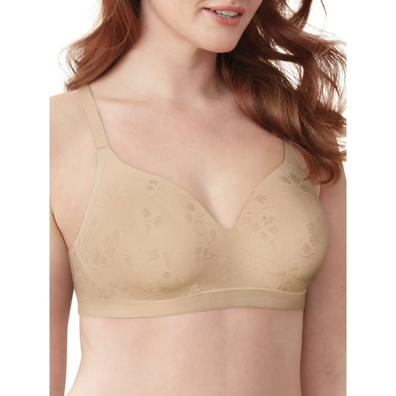 Beauty by Bali Women's Comfort Revolution Comfort Flex Fit 2 Ply Floral Wirefree Bra - style DFW643