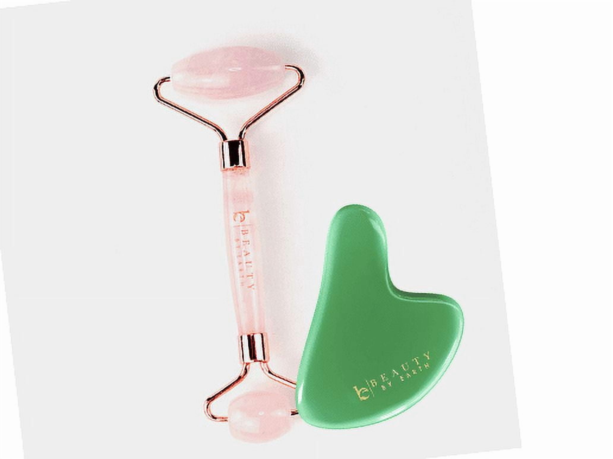 Beauty by Earth Facial Tool Duo Gift Set - Rose Quartz Roller and Jade Gua Sha
