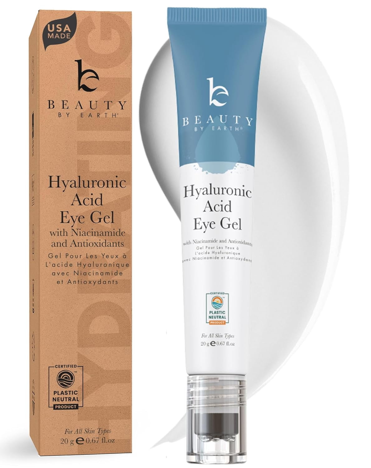 Beauty by Earth Hyaluronic Acid Eye Gel - Anti Aging Wrinkles