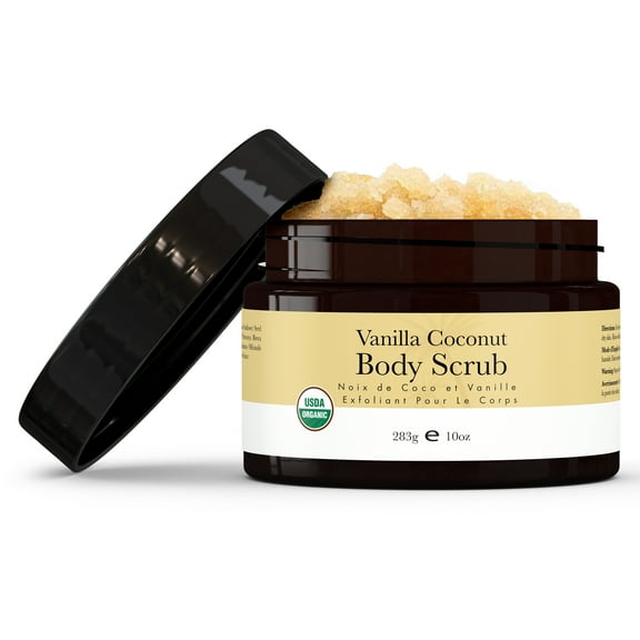 Beauty by Earth Vanilla Coconut Body Scrub, Exfoliating Body Scrub, Sugar Scrub Revitalizes Dull Skin