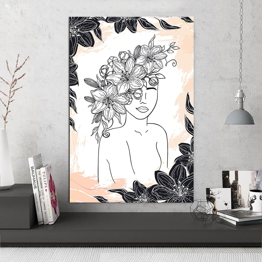 Beauty from Within Flowerhead -14"x14" Canvas Artwork - Multi-Color 16 x 20