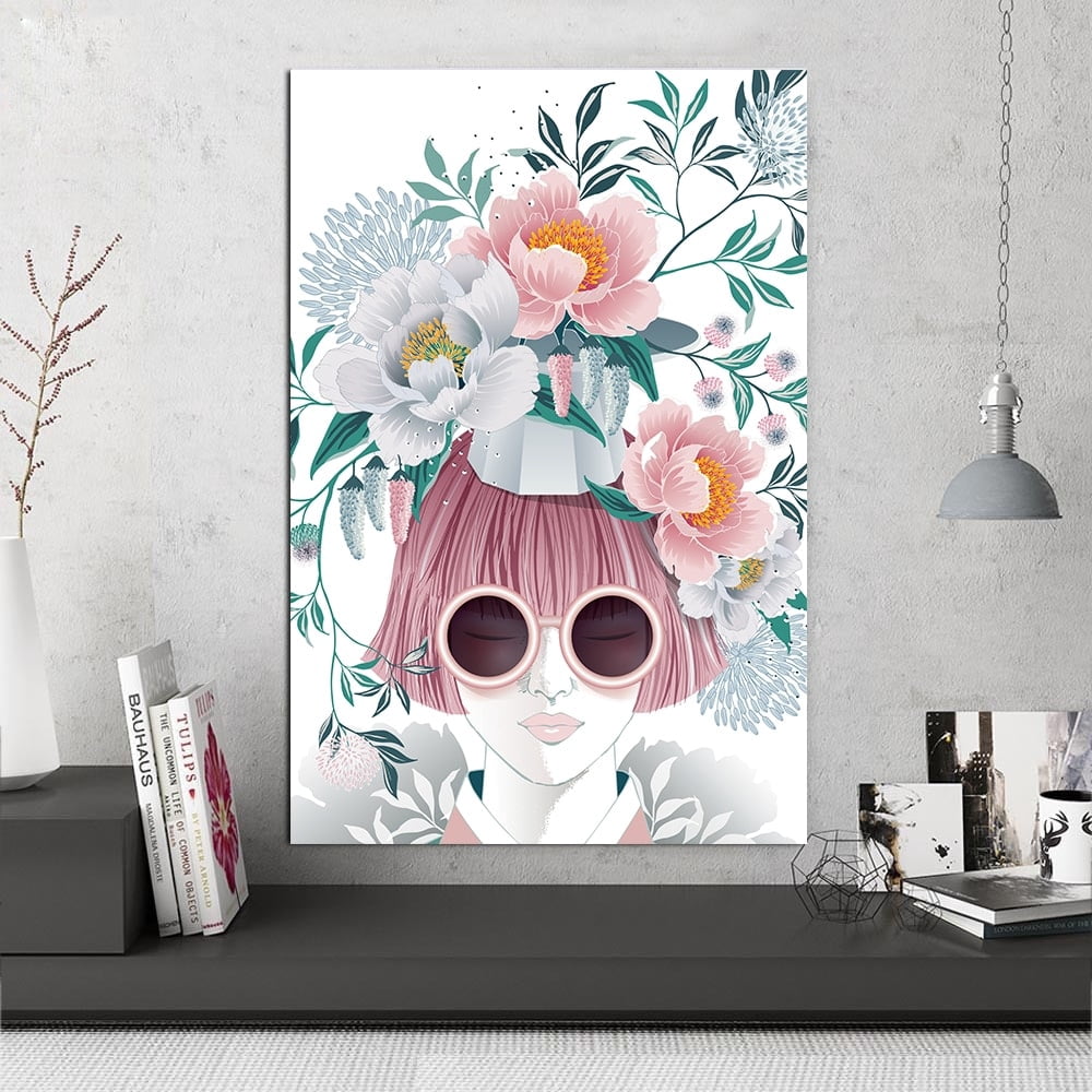 Beauty from Within Flowerhead -14"x14" Canvas Artwork - Multi-Color 16 x 20