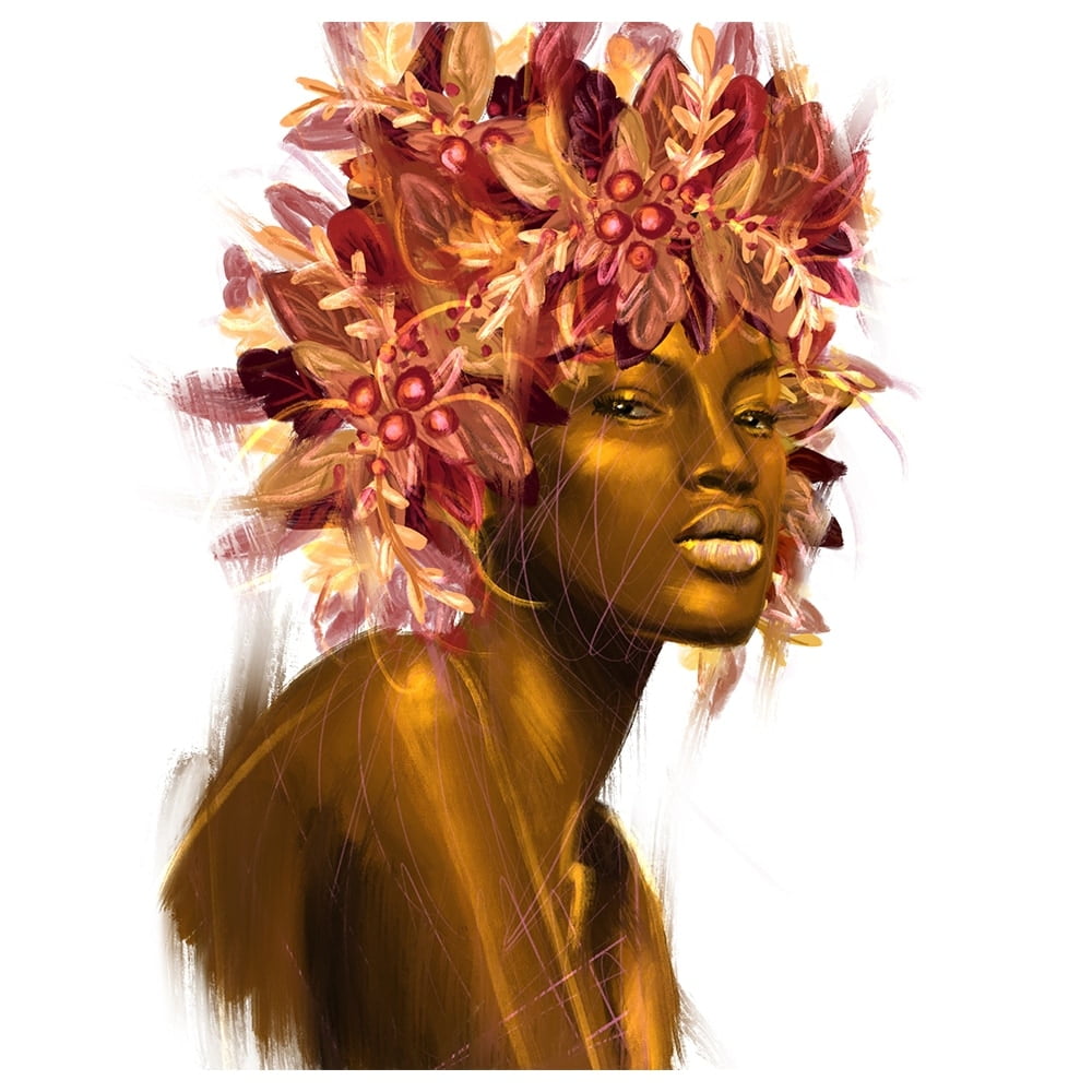 Beauty from Within Flowerhead -14"x14" Canvas Artwork - Multi-Color 20 x 30