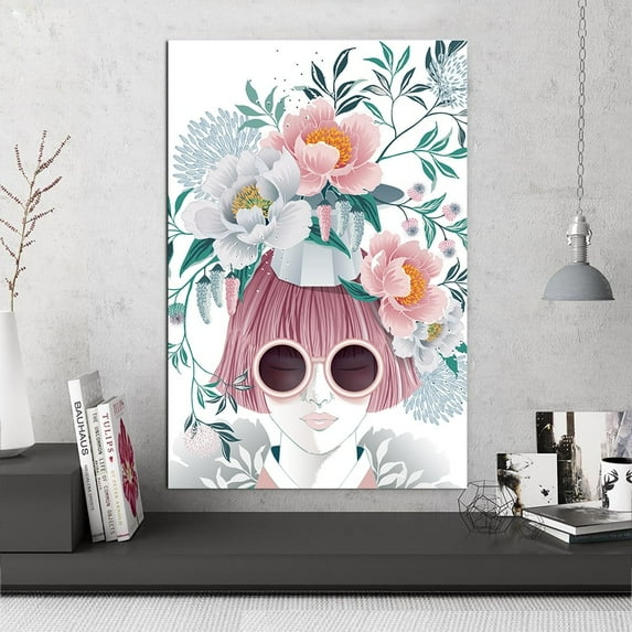 Beauty from Within Flowerhead -14"x14" Canvas Artwork - Multi-Color 16 x 20